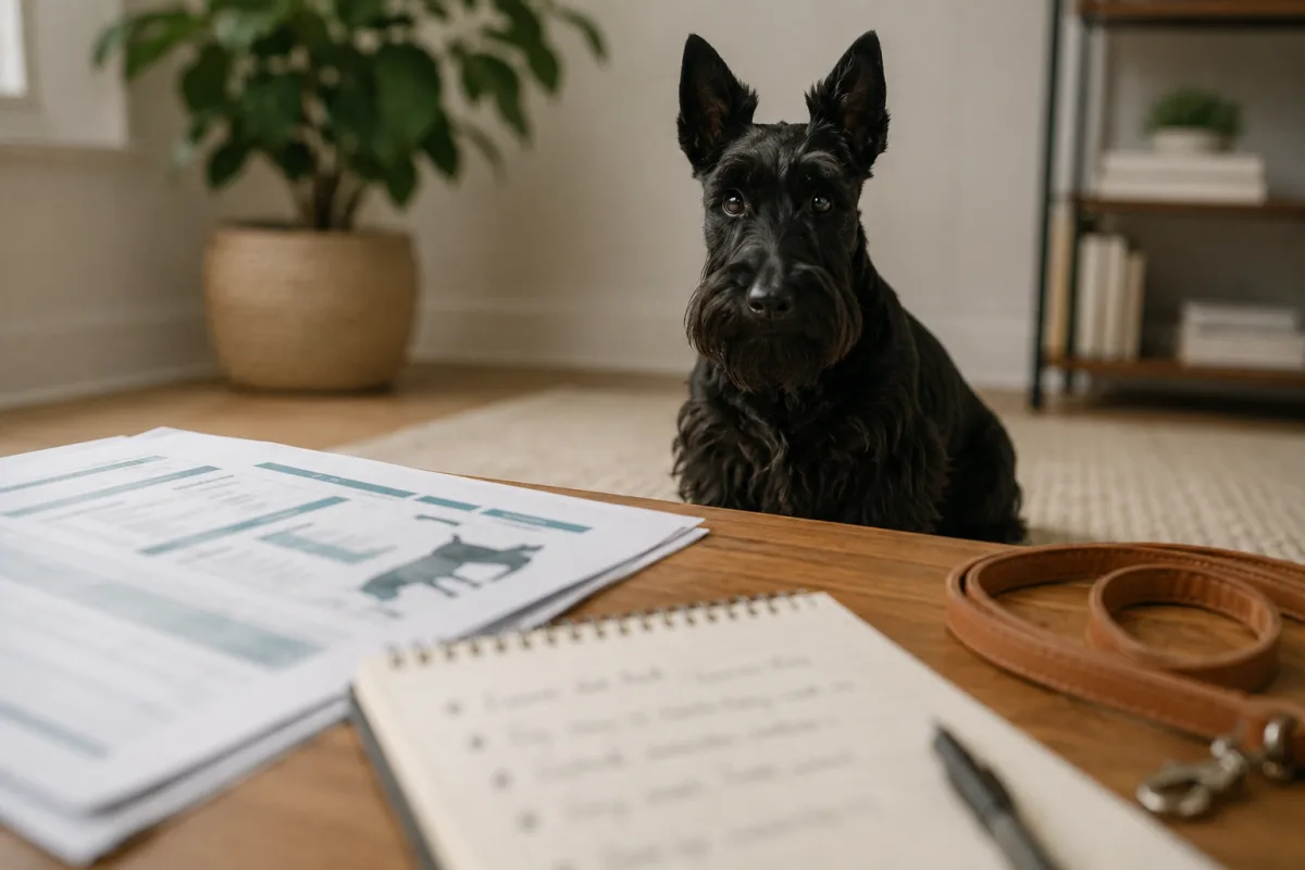 Scottish Terrier breeder health records and puppy notes
