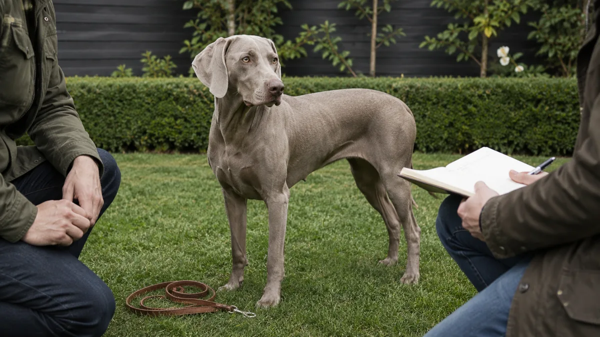 Weimaraner breeder interview setting