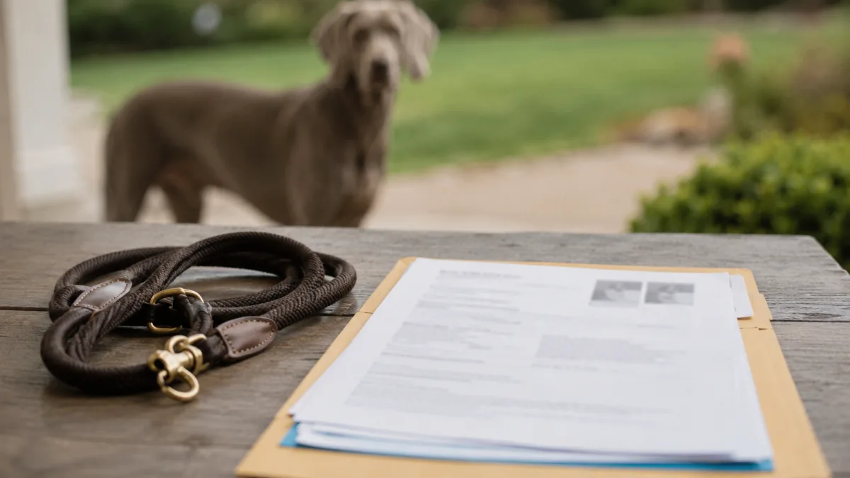 Weimaraner health paperwork review