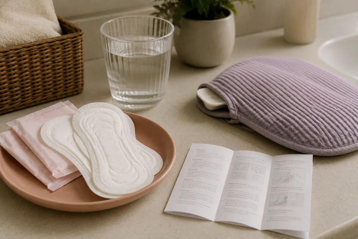 Aftercare supplies for abortion recovery