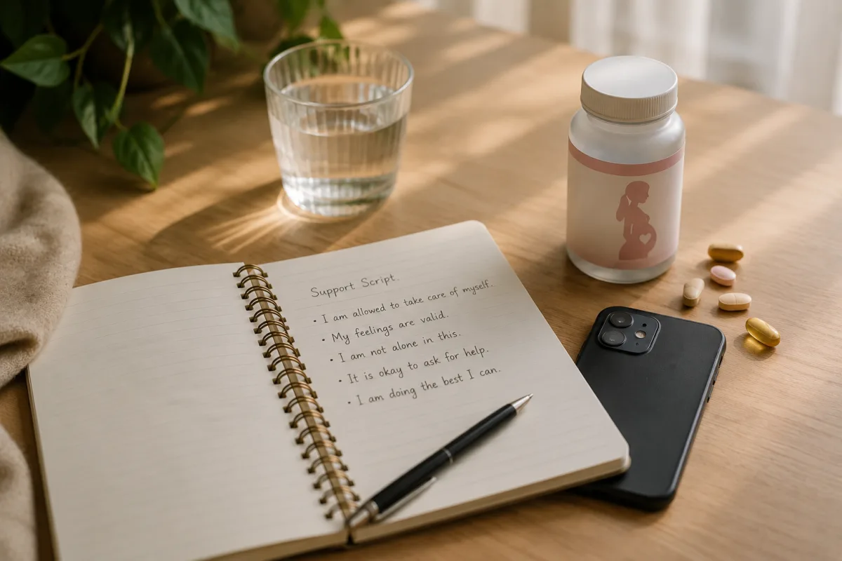 Support message draft for pregnancy anxiety