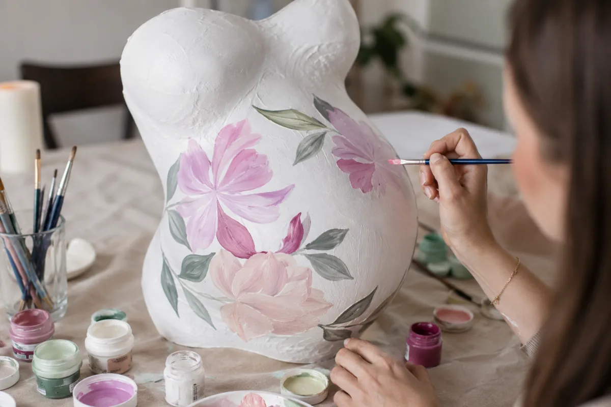 belly cast floral painting