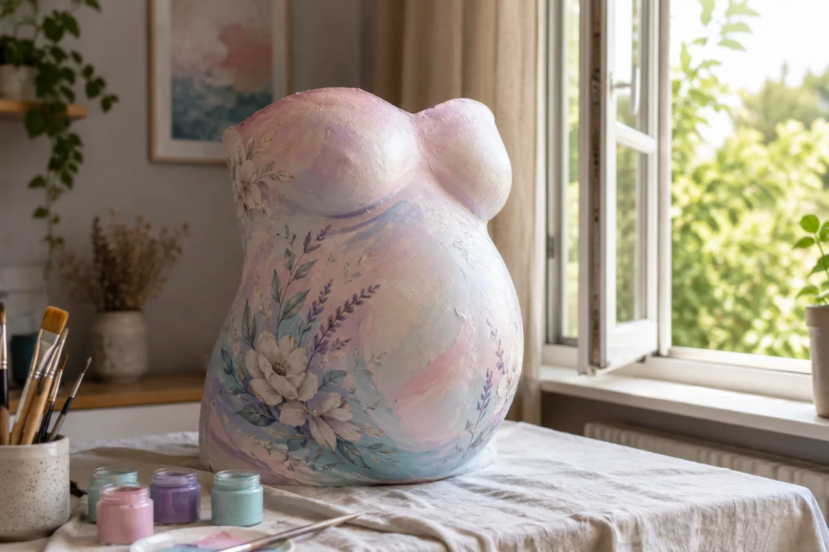 painted belly cast drying