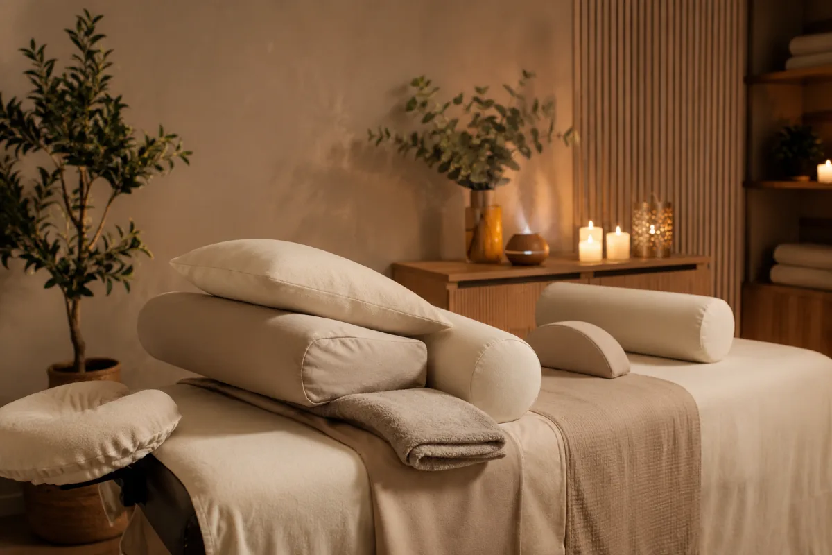 Side lying prenatal massage setup