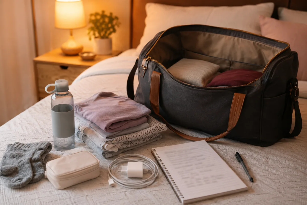Dad packing labor support bag