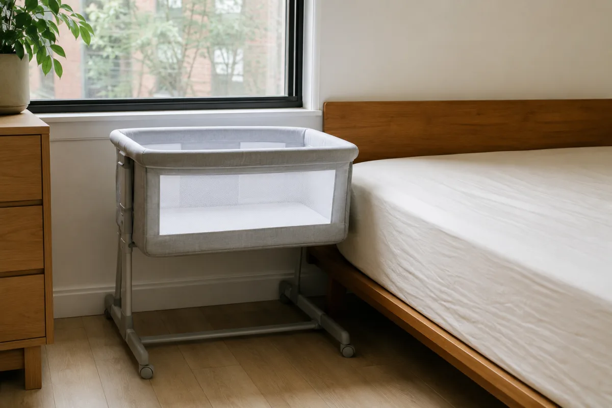 Small apartment newborn bare sleep space