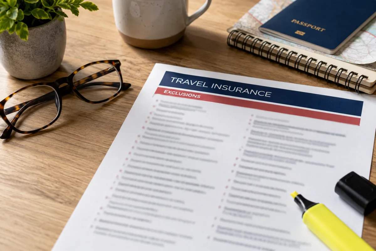Travel policy exclusions page