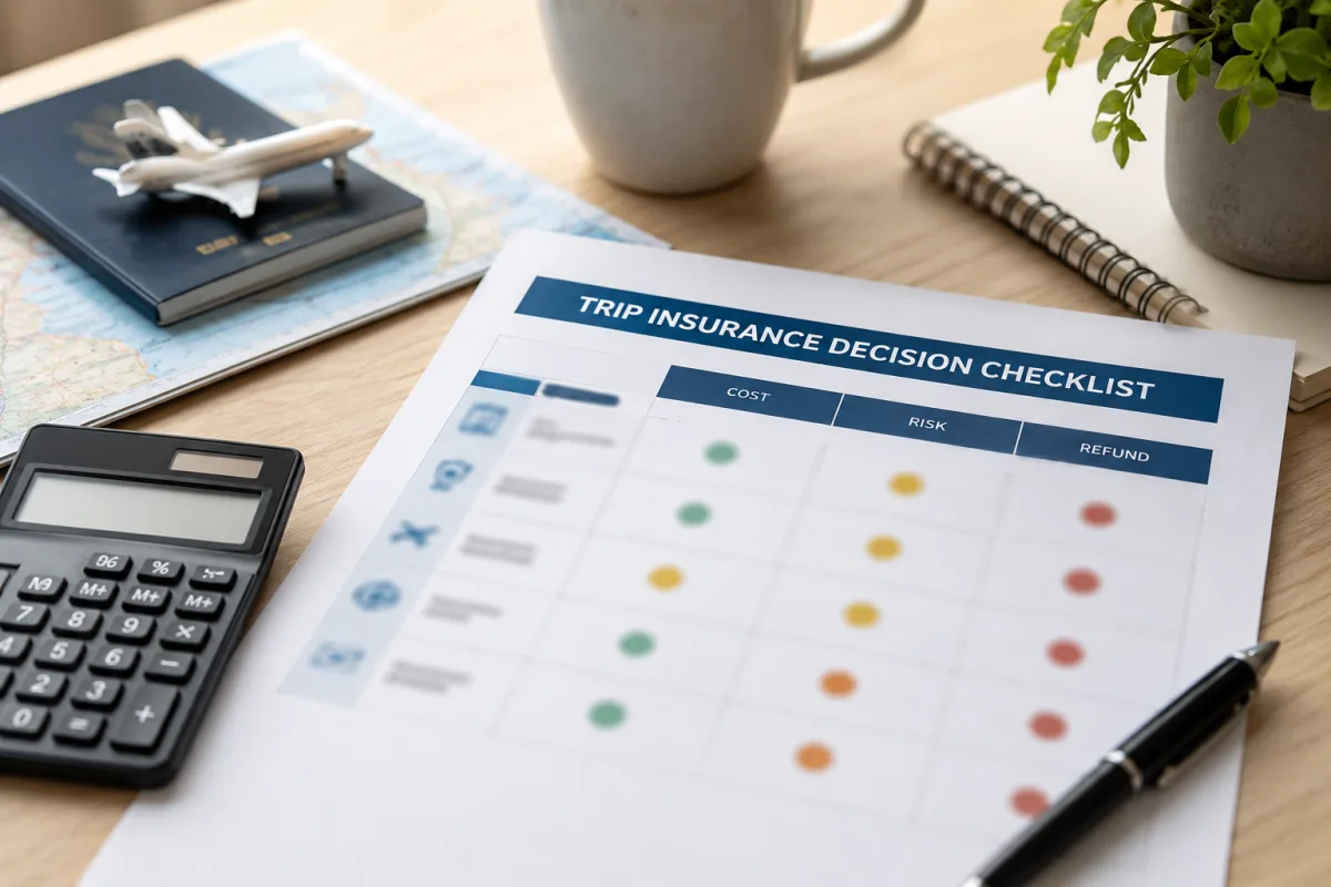 Trip insurance decision checklist