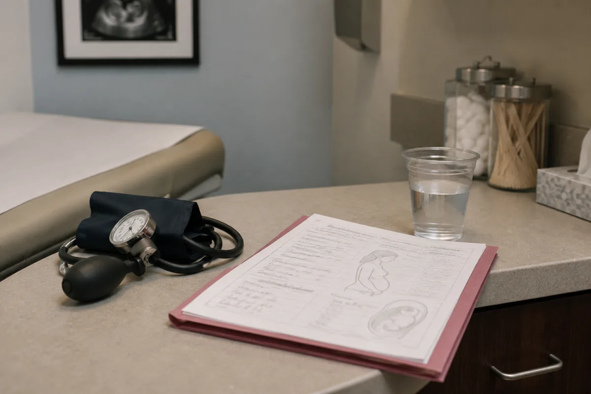 Prenatal blood pressure check setup