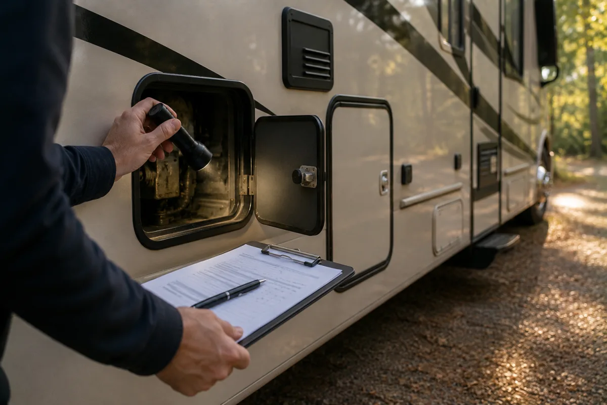 RV exterior damage inspection