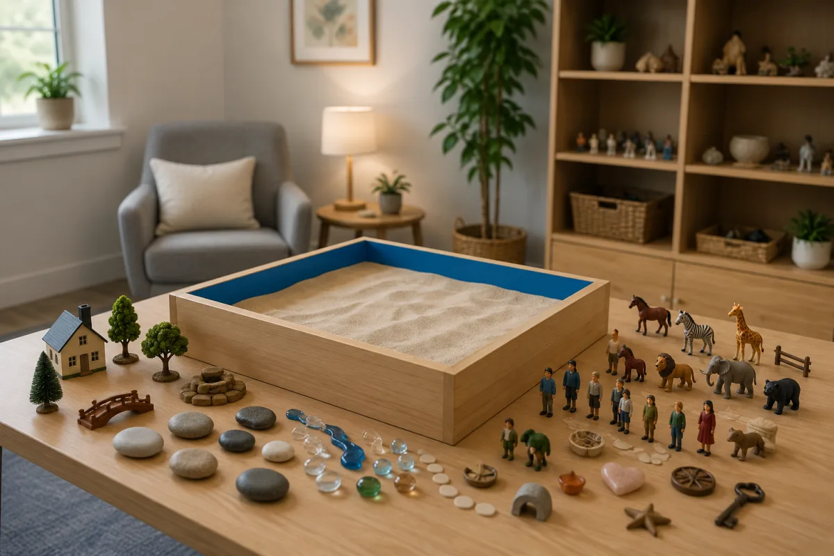 Non-directive sandtray therapy setup