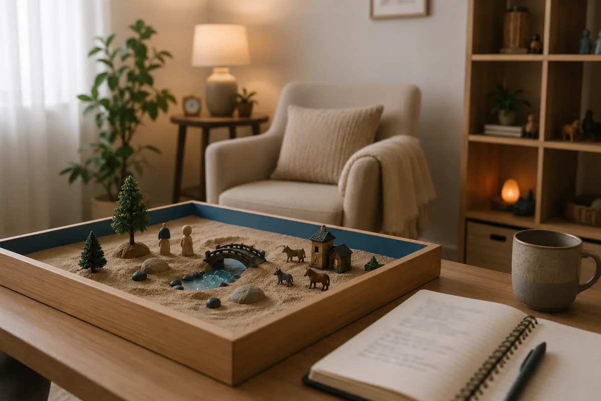 Closing a sandtray therapy session