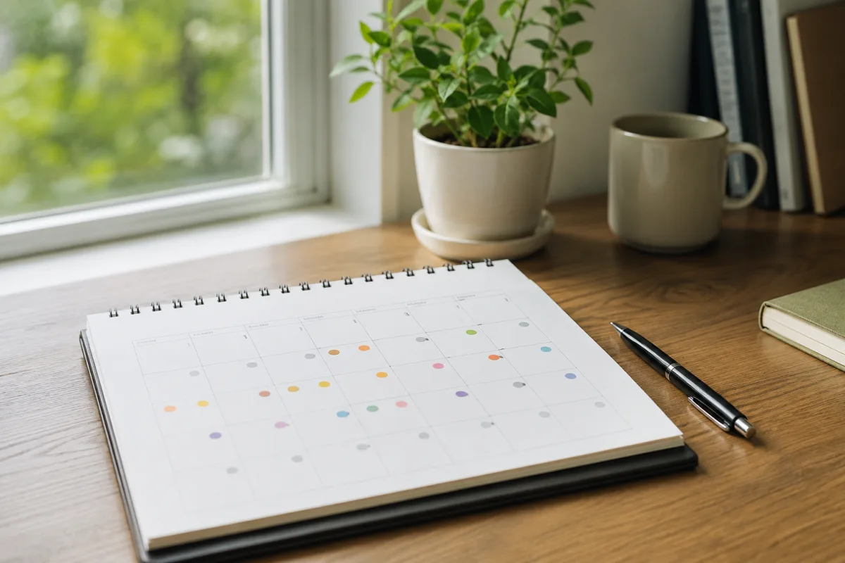 Seasonal mood tracking calendar