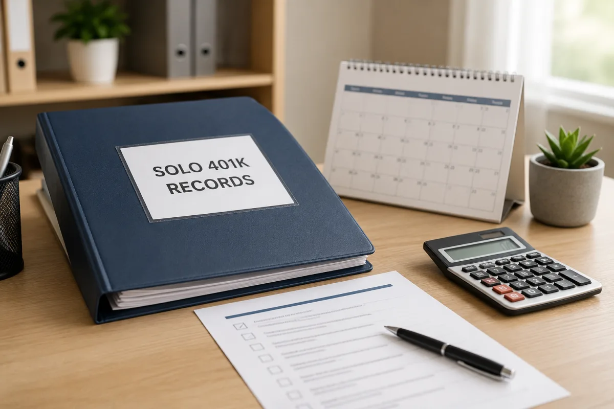 Solo 401k records folder