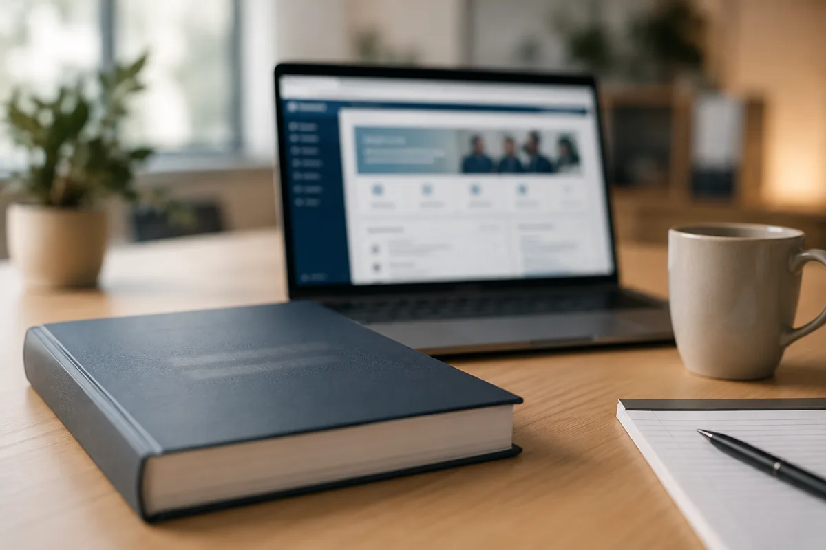 Employee reviewing workplace policy before reporting