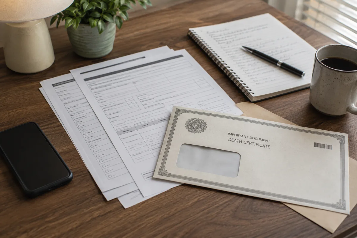 Phone and documents prepared for Social Security call