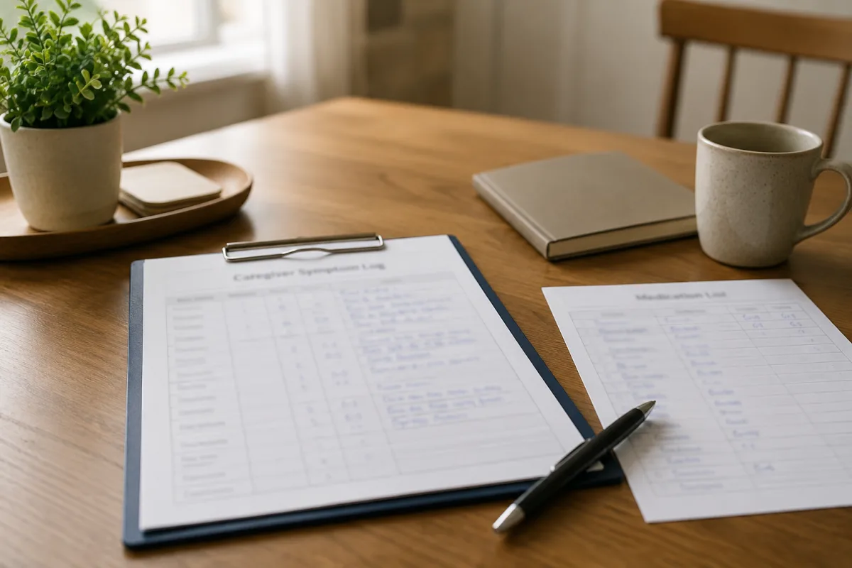 Advanced brain cancer caregiver symptom log