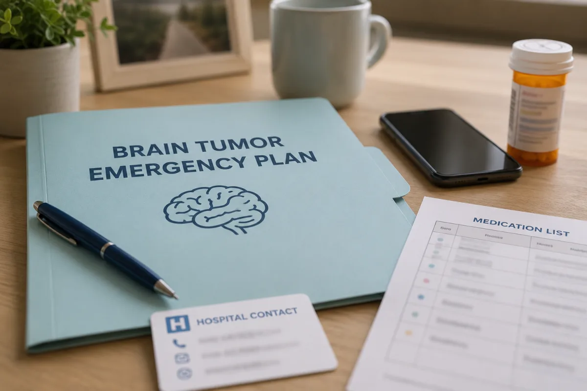 Brain tumor emergency plan folder