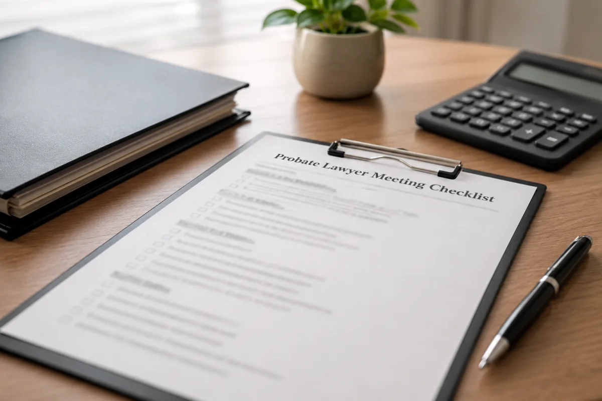 Texas probate lawyer meeting checklist