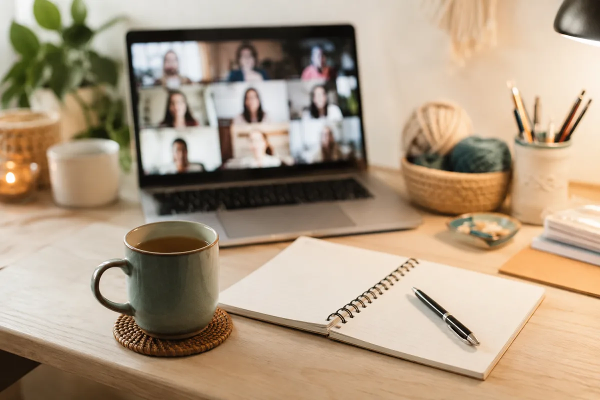Quiet video co-working call setup