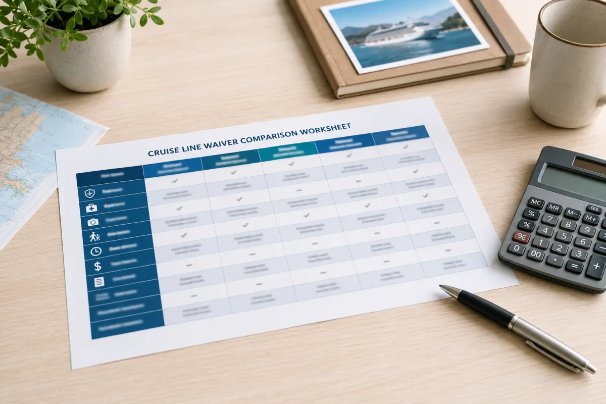 Cruise line waiver comparison notes
