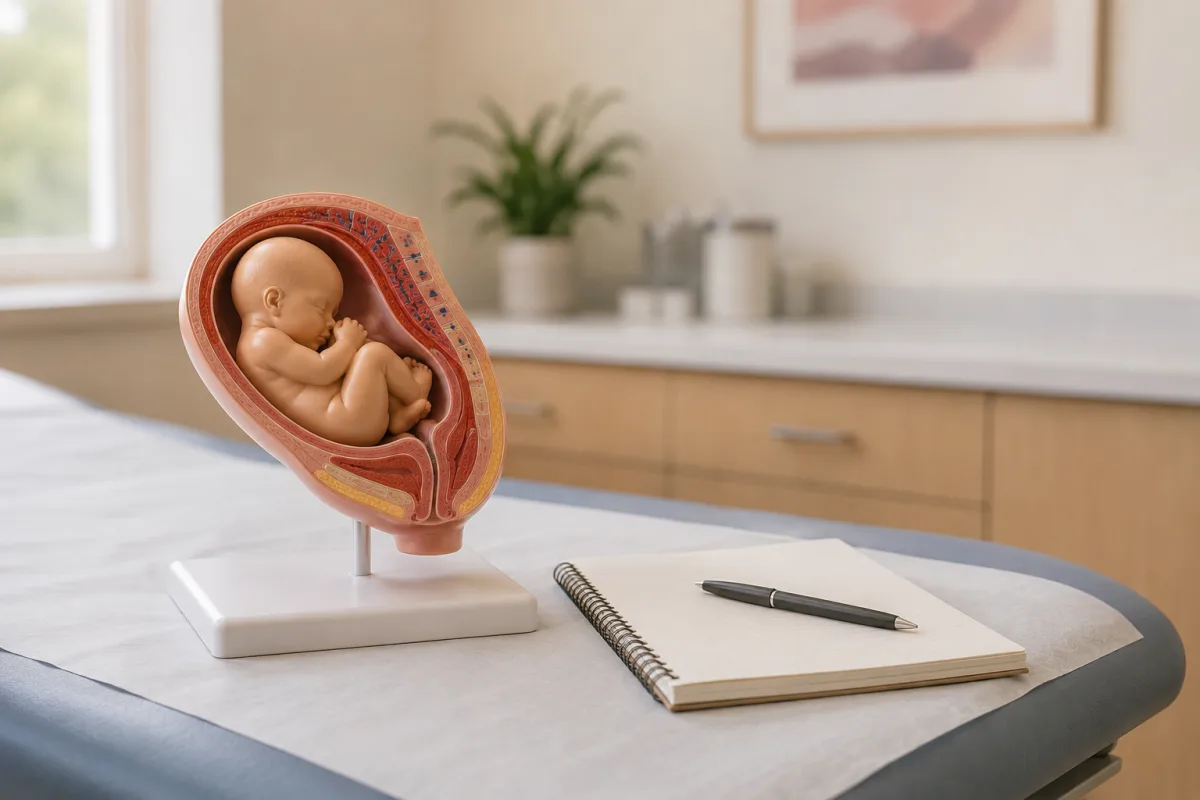 Pregnancy week 26 educational model showing developing lungs