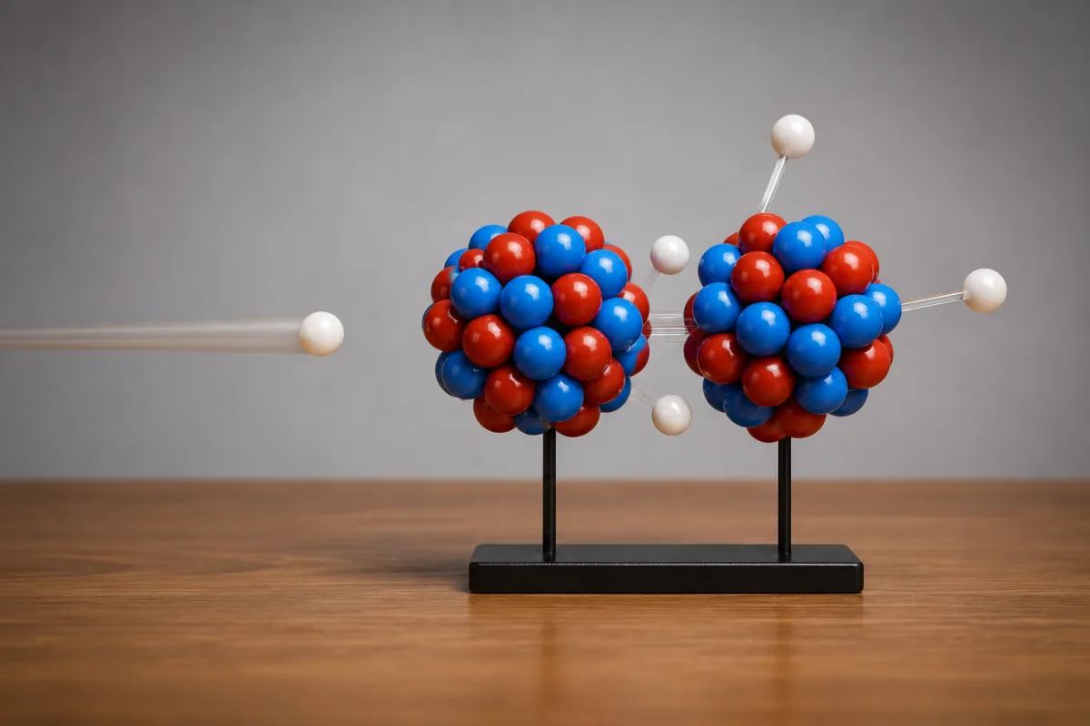 Concept model of neutron triggering nuclear fission