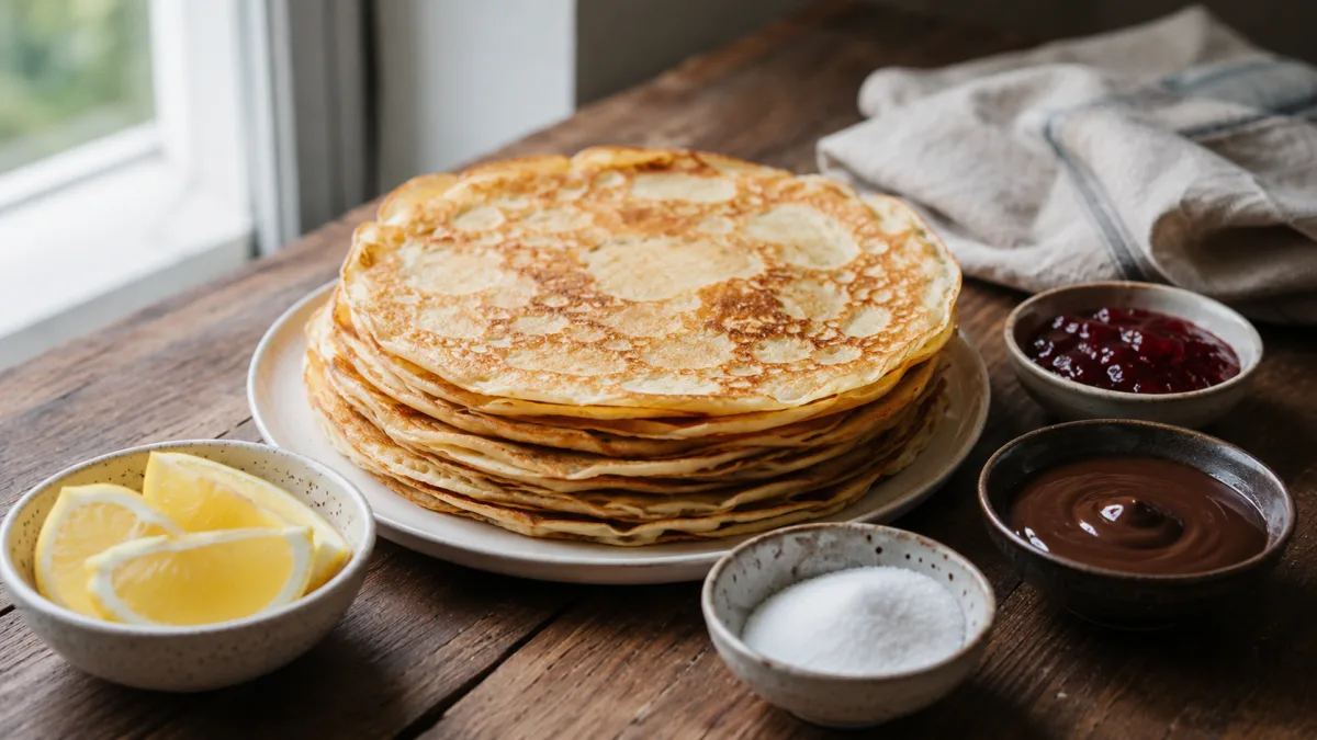 Candlemas pancakes with simple toppings