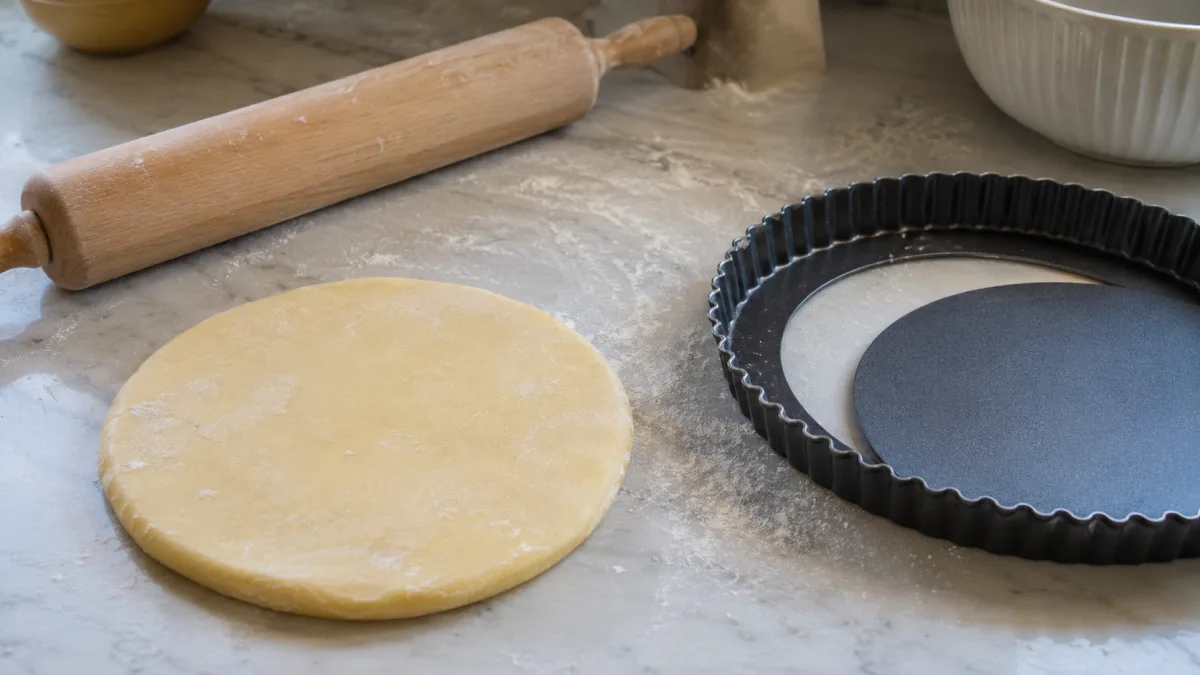 Tart dough ready for rolling
