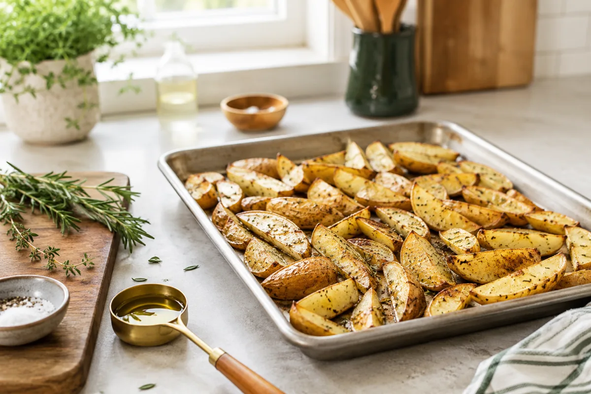 Lower calorie roasted potato preparation