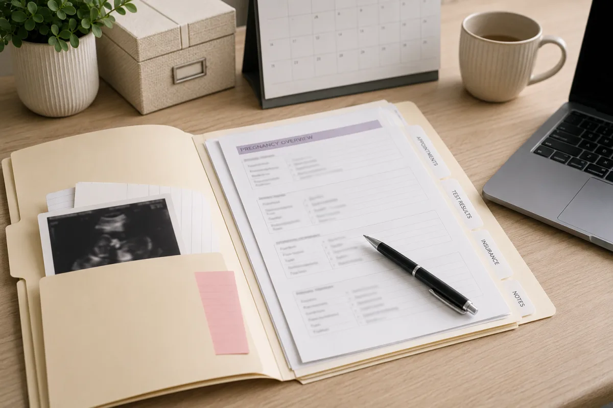 Pregnancy work paperwork folder