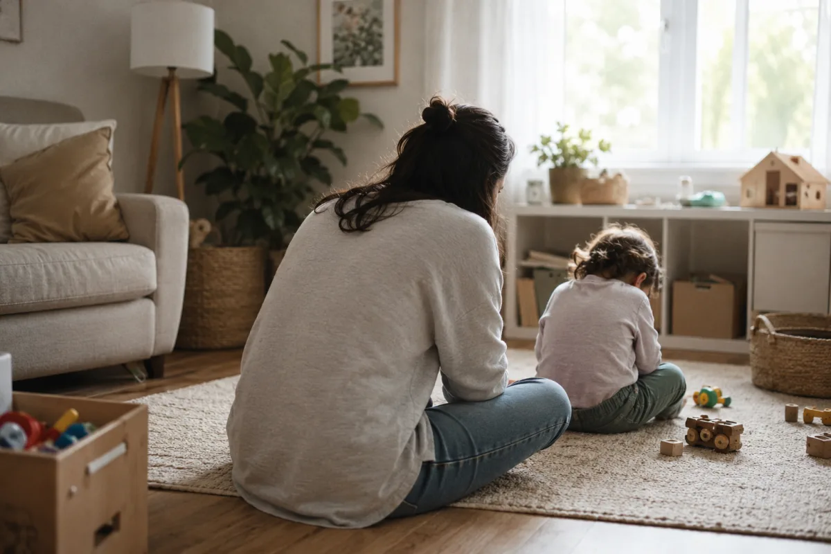 Parent staying calm during toddler tantrum