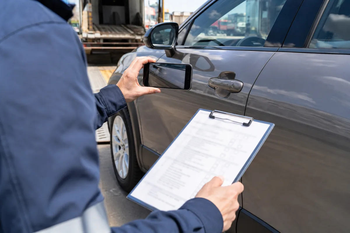 Vehicle inspection before shipping