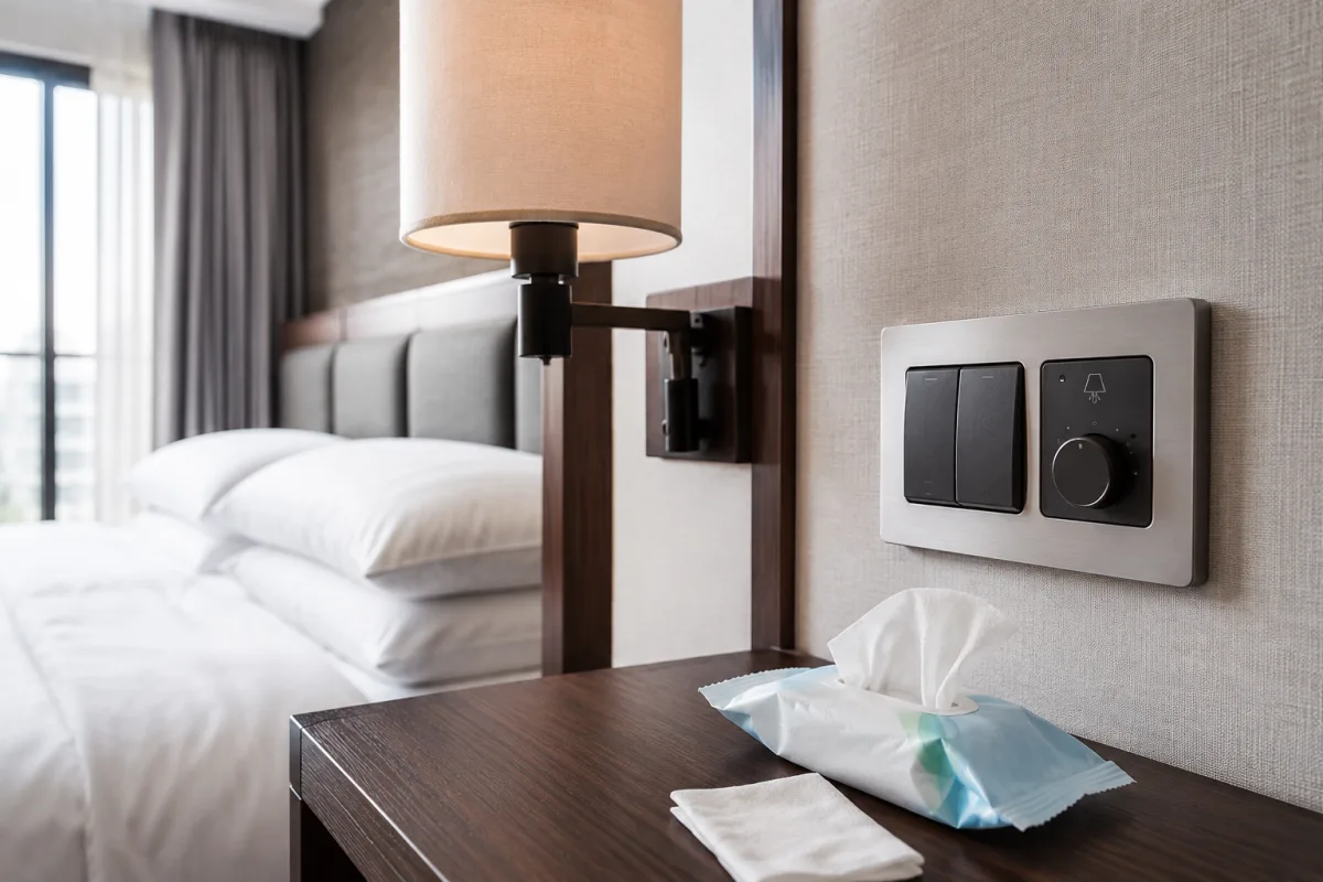 Hotel light switch cleaning
