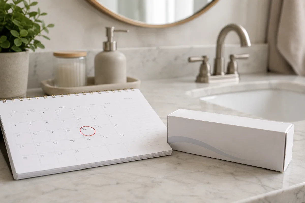 Calendar and pregnancy test timing
