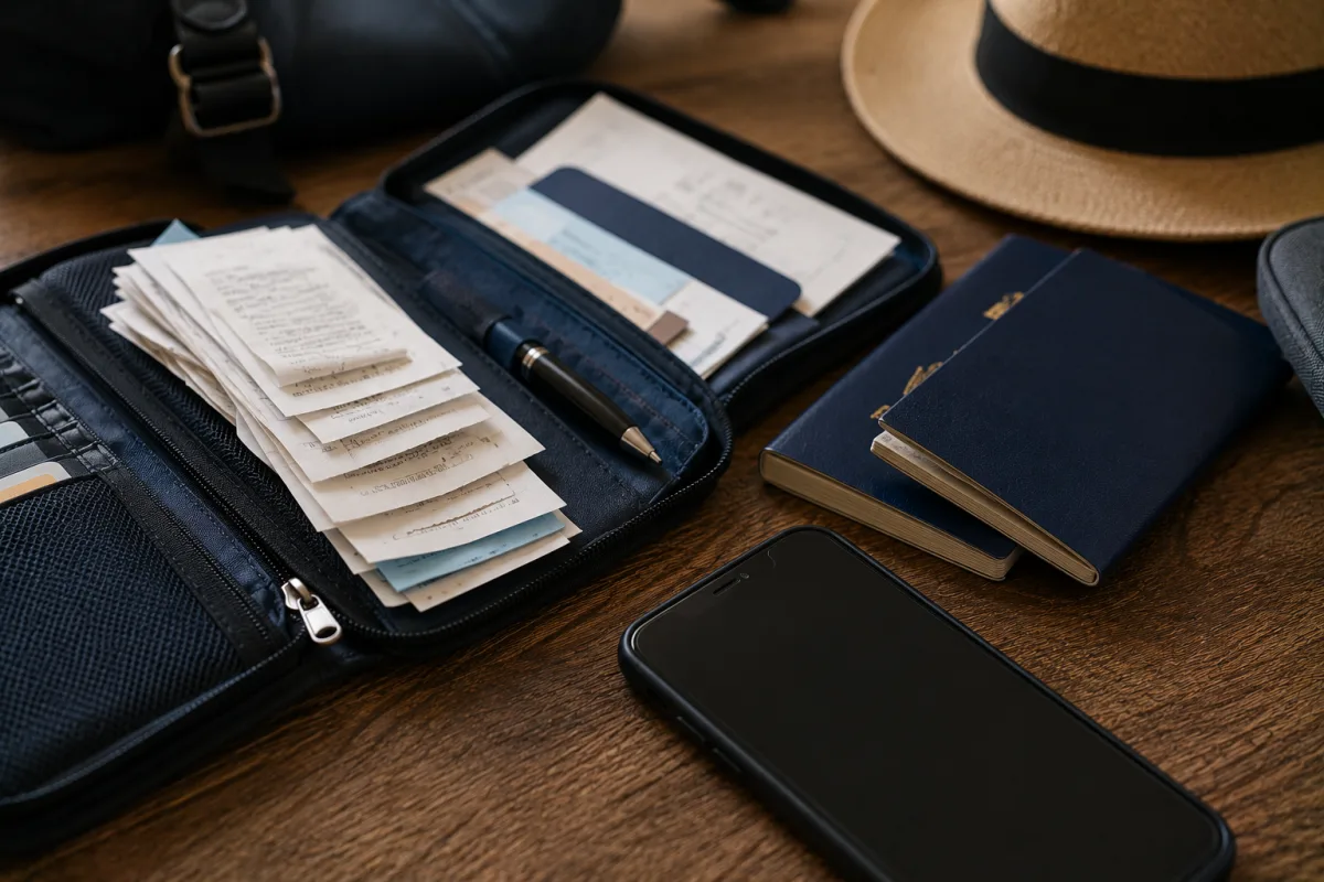 family travel receipts saved