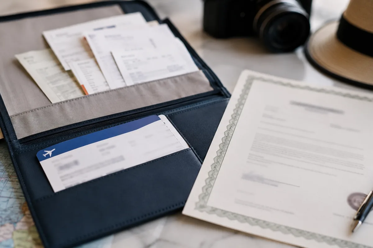 travel insurance claim proof folder