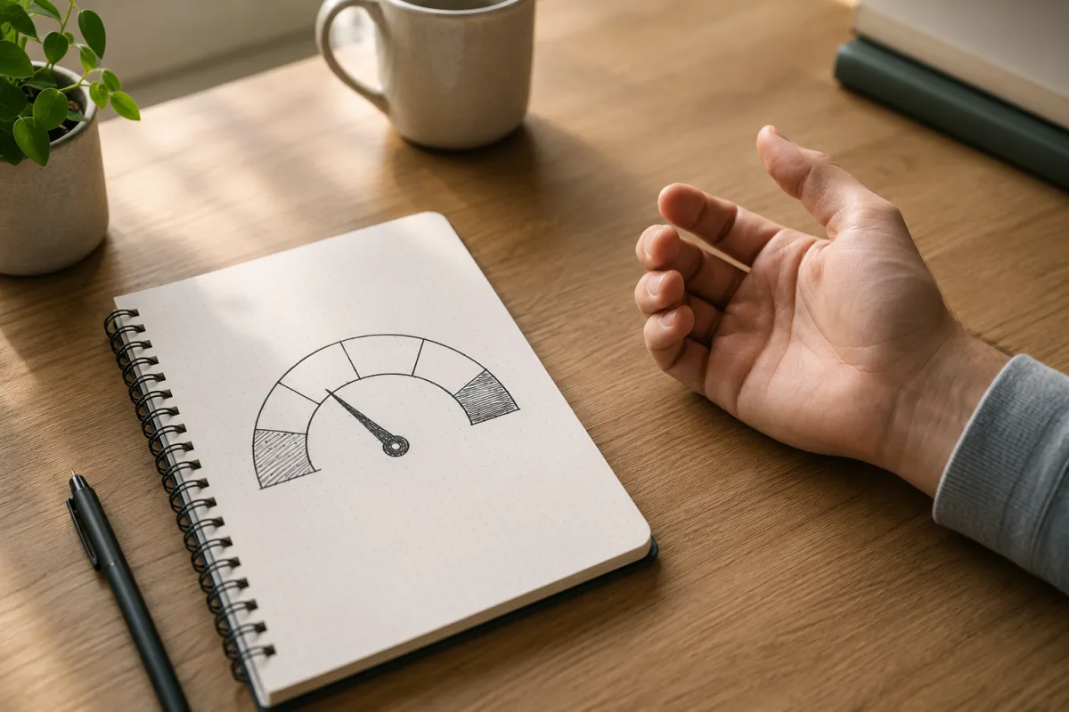 Stress arousal signs on notebook