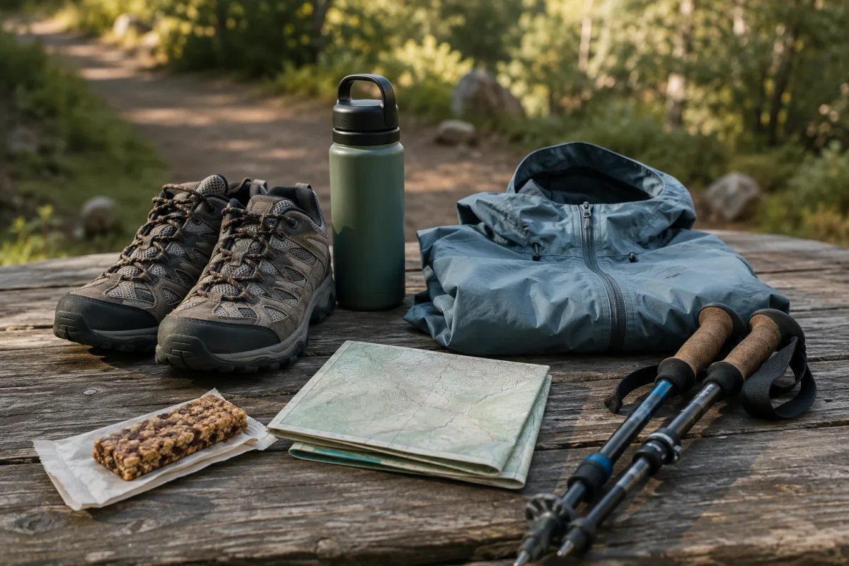 Waterfall hike gear packed for Skyline Drive