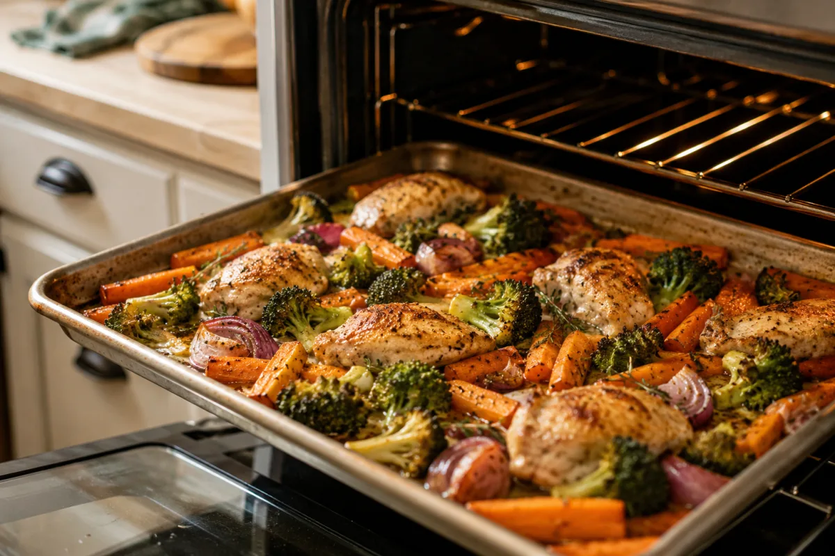 Vegetables roasting for a healthier home meal