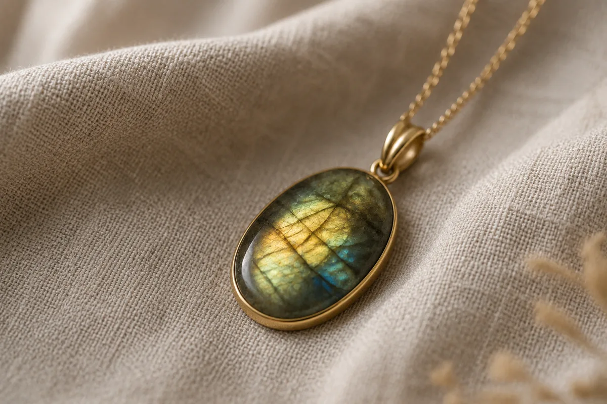 Golden labradorite jewelry