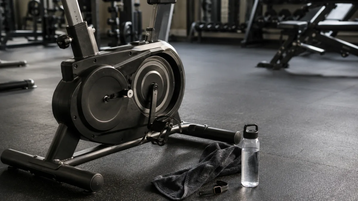 Indoor bike interval training setup