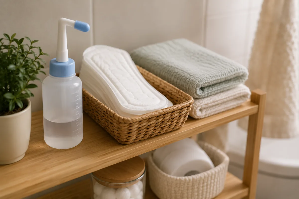 Postpartum tear care setup