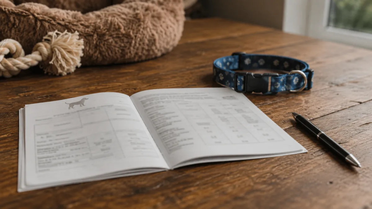 Dog health paperwork for mixed breed puppy