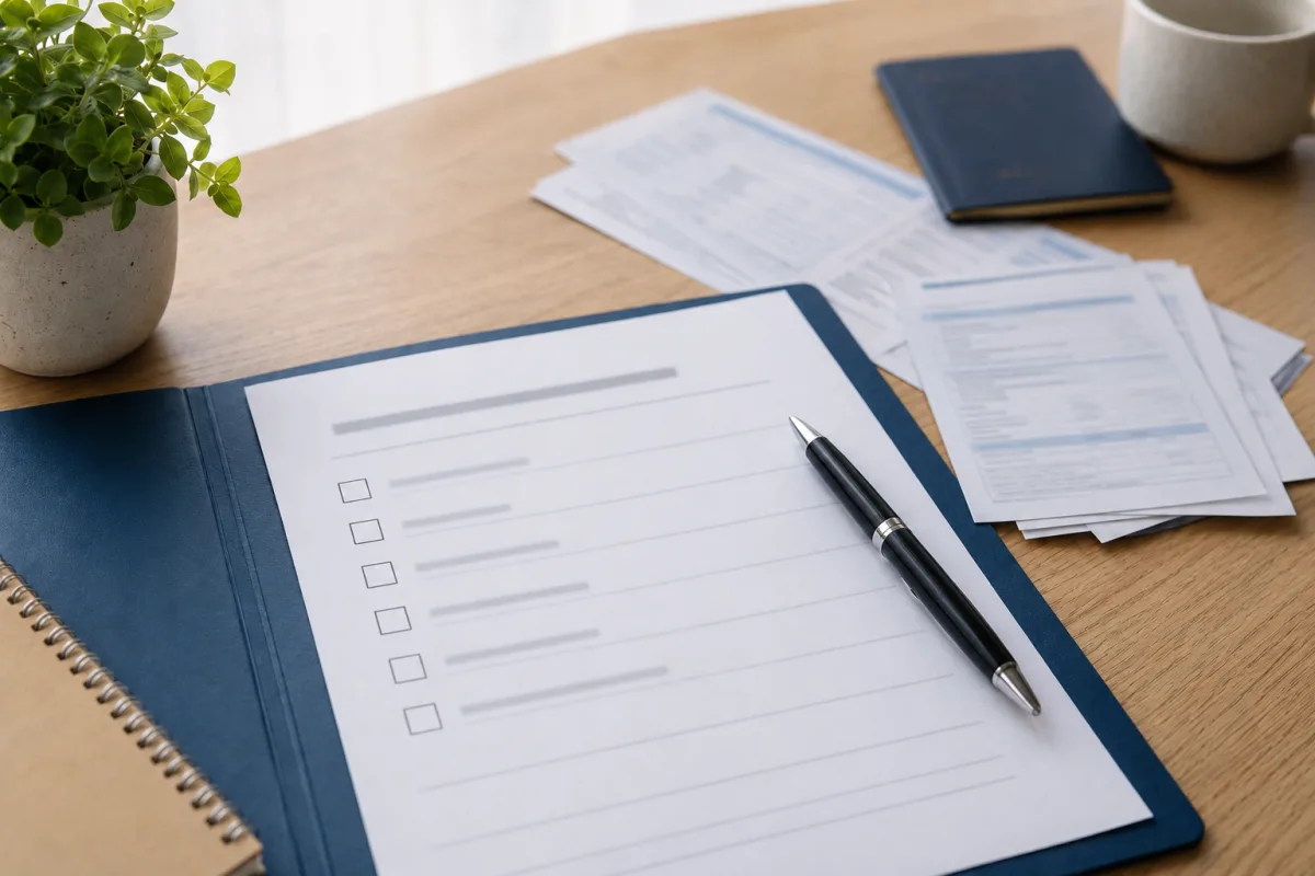 Passport insurance claim document folder