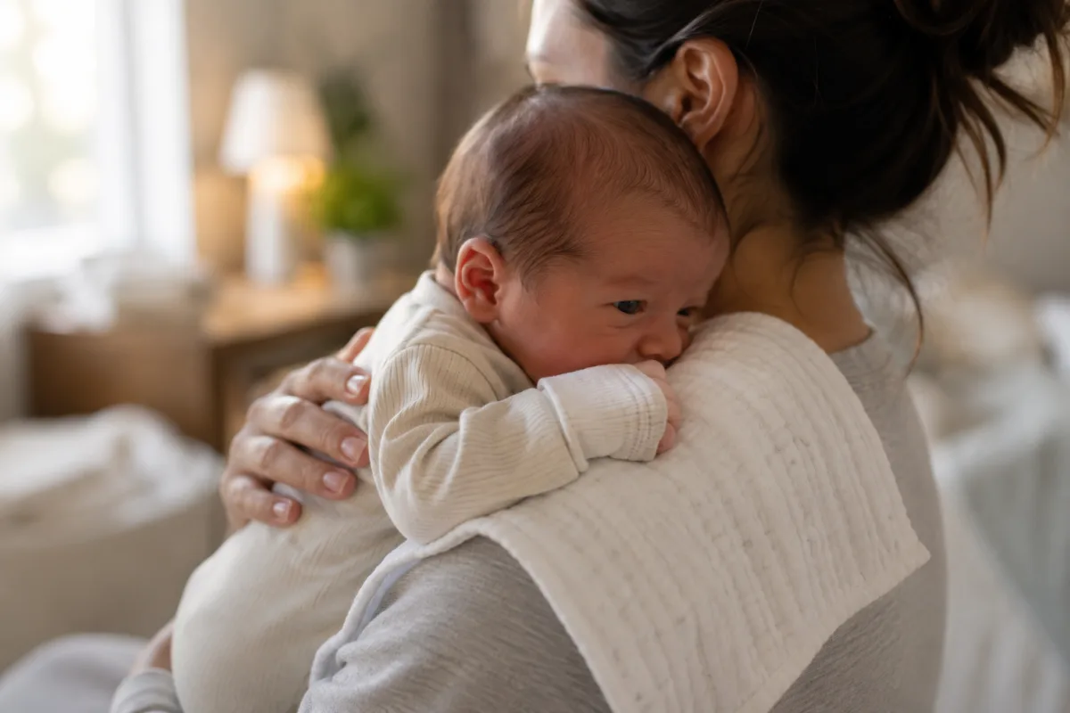 gentle newborn burping position