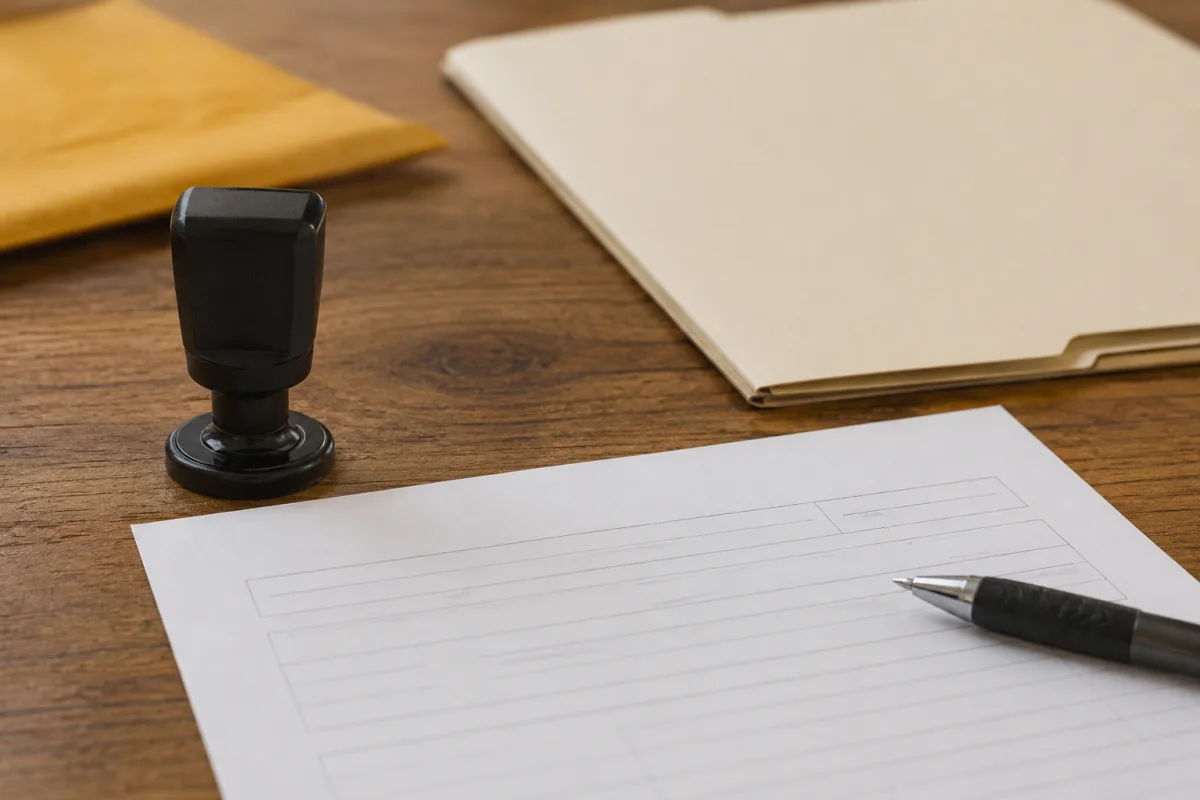 Declaration of homestead filing desk
