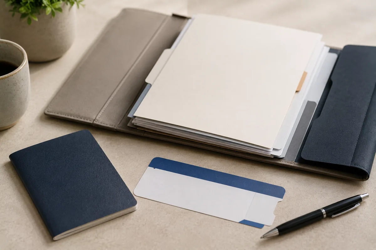 Travel claim document folder