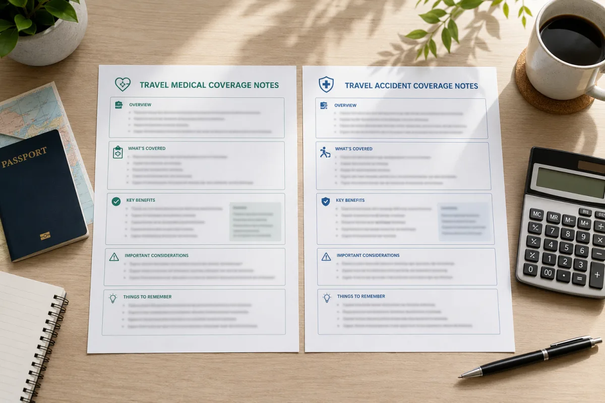 Comparing travel medical and accident coverage