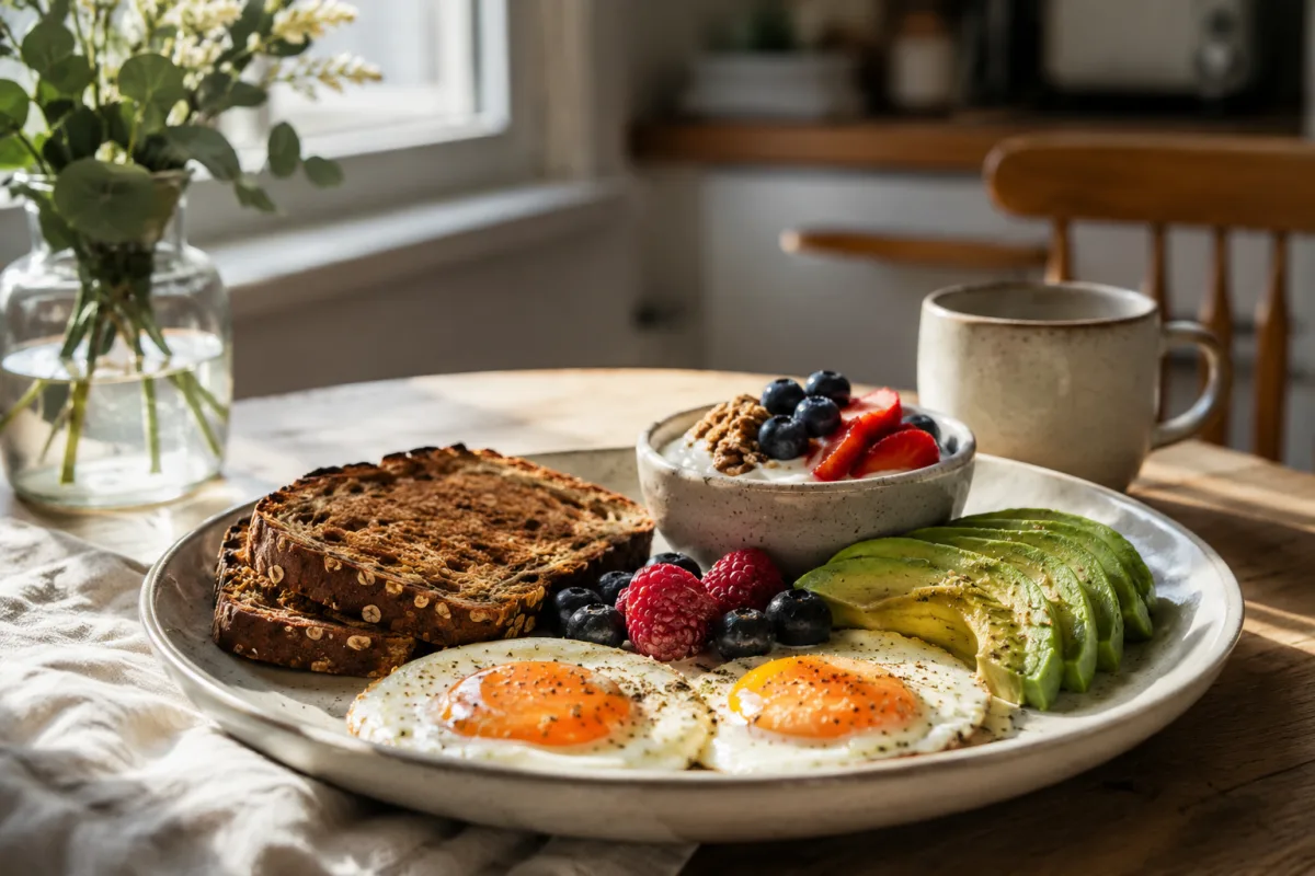 Balanced pregnancy meal plate